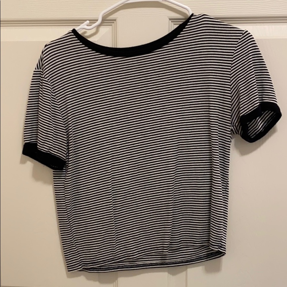 Forever 21 women’s tee. Black with white stripes